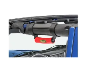 Quadratec Logo Neoprene Wrapped Deluxe Grab Handles Red for Jeep 1955-2021
